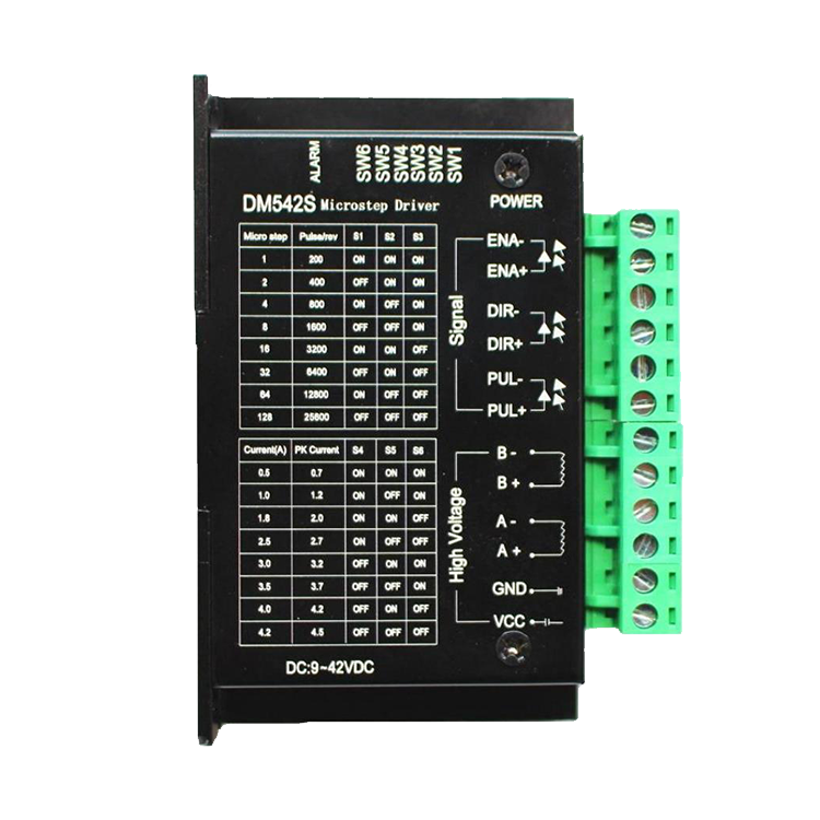 Stepper motor drive DM542S suitable for 42/57 motors 1-128 subdivision 0.5-4.5A 9-42V